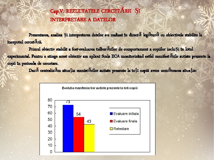 Cap. V: REZULTATELE CERCETĂRII ȘI INTERPRETARE A DATELOR Prezentarea, analiza și interpretarea datelor s-a