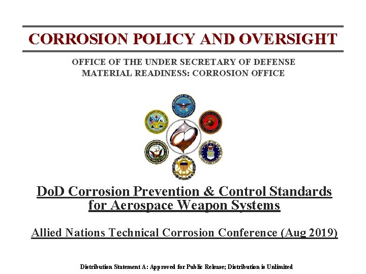 CORROSION POLICY AND OVERSIGHT OFFICE OF THE UNDER SECRETARY OF DEFENSE MATERIAL READINESS: CORROSION