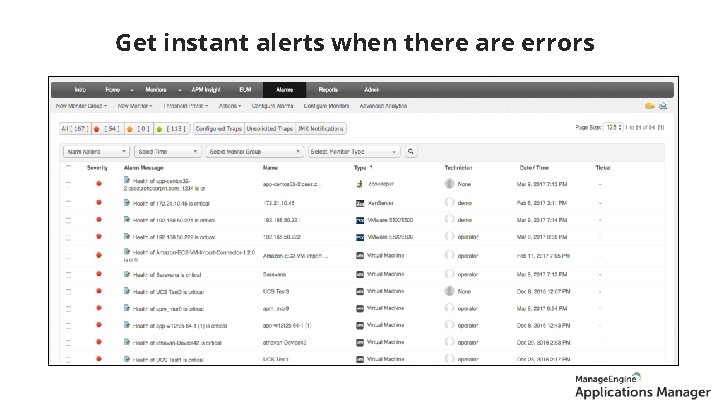 Get instant alerts when there are errors 