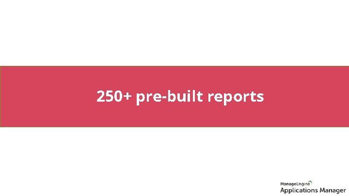 Reports 250+ pre-built reports 