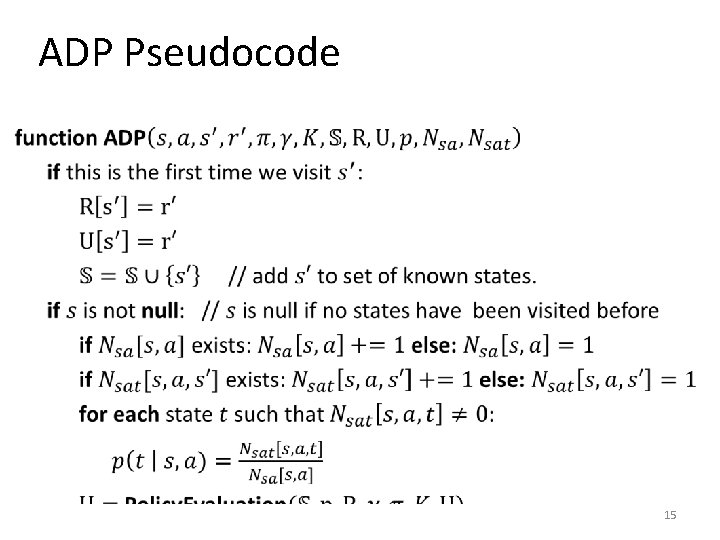 ADP Pseudocode • 15 