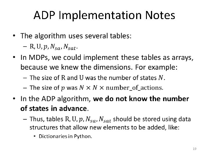 ADP Implementation Notes • 19 