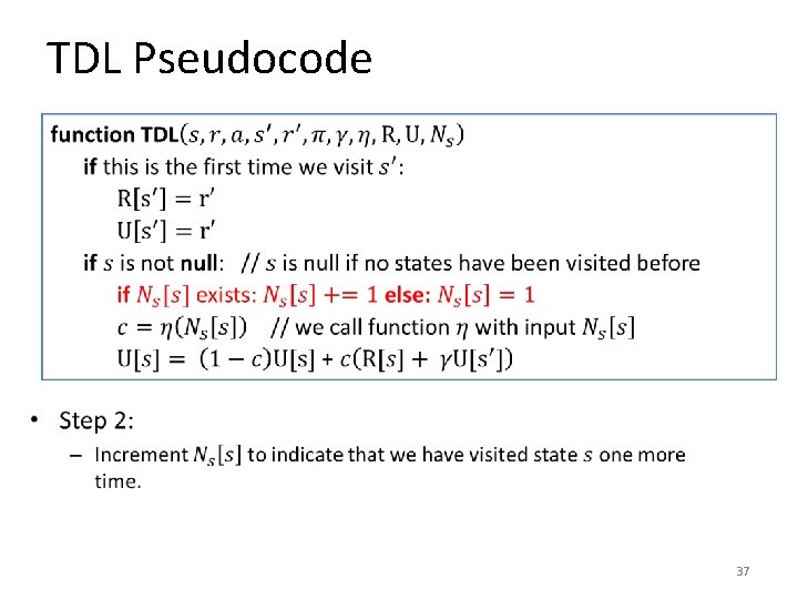 TDL Pseudocode • 37 