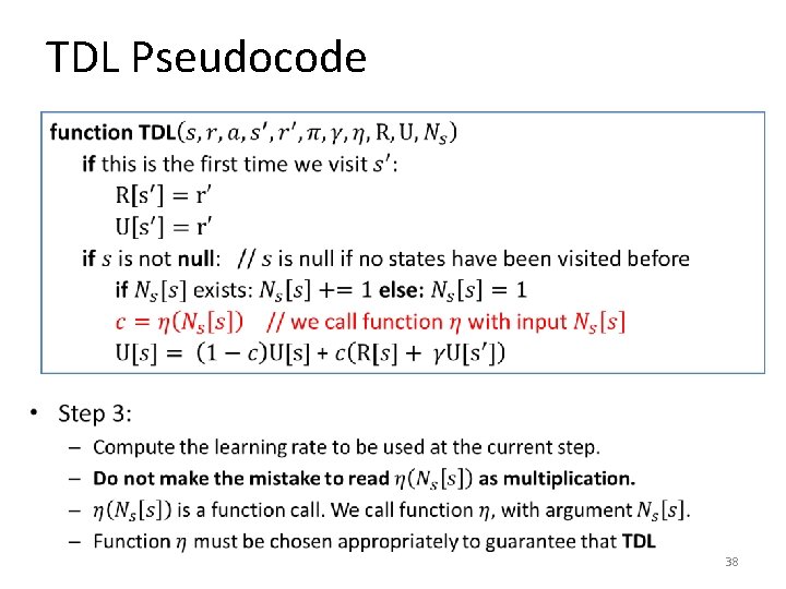 TDL Pseudocode • 38 