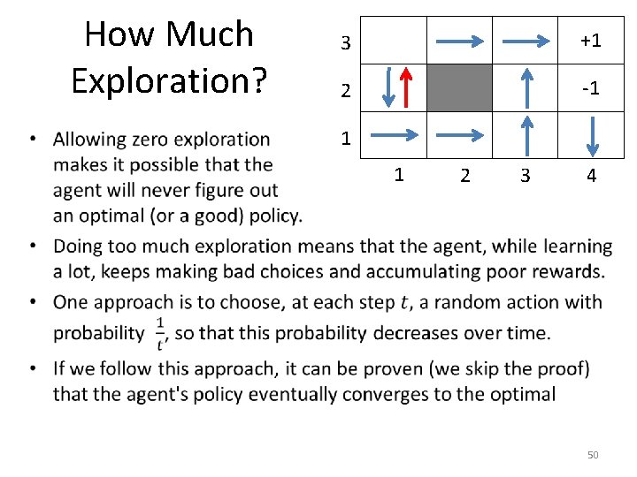 How Much Exploration? • 3 +1 2 -1 1 1 2 3 4 50