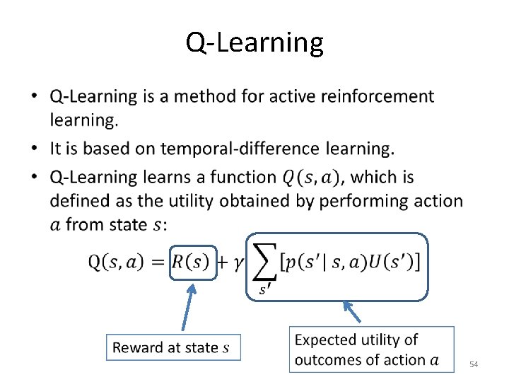 Q-Learning • 54 