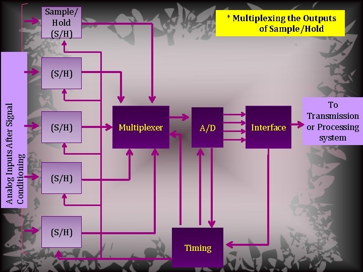 Sample/ Hold (S/H) * Multiplexing the Outputs of Sample/Hold Analog Inputs After Signal Conditioning