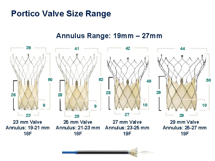 Portico Valve Size Range Annulus Range: 19 mm – 27 mm 39 42 41 Portico Valve Size Range Annulus Range: 19 mm – 27 mm 39 42 41