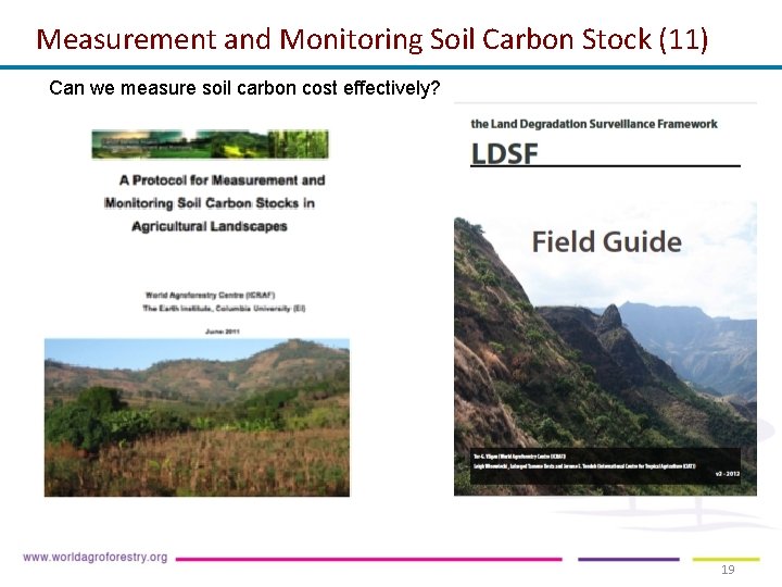 Measurement and Monitoring Soil Carbon Stock (11) Can we measure soil carbon cost effectively? Measurement and Monitoring Soil Carbon Stock (11) Can we measure soil carbon cost effectively?