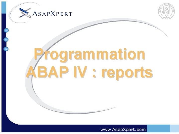 Programmation ABAP IV : reports 