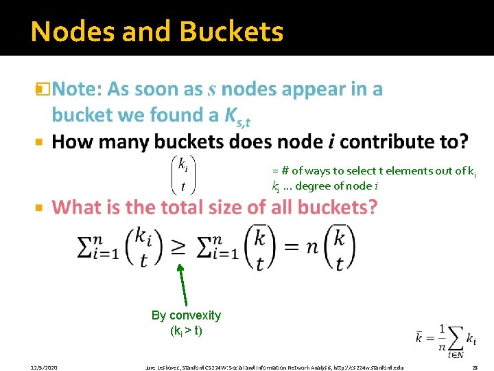 Nodes and Buckets � = # of ways to select t elements out of