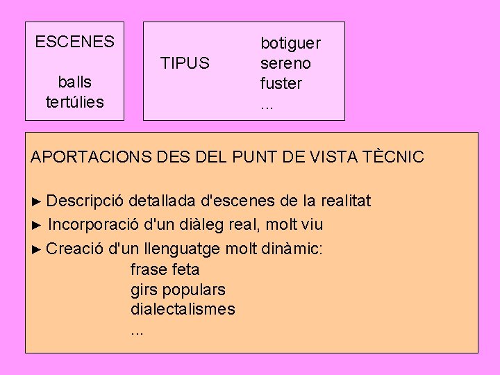 ESCENES TIPUS balls tertúlies botiguer sereno fuster. . . APORTACIONS DEL PUNT DE VISTA