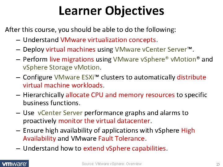 Learner Objectives After this course, you should be able to do the following: –