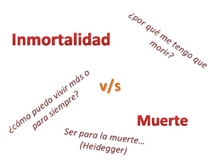 ¿p or Inmortalidad o s á m qu ém mo e te rir ngo