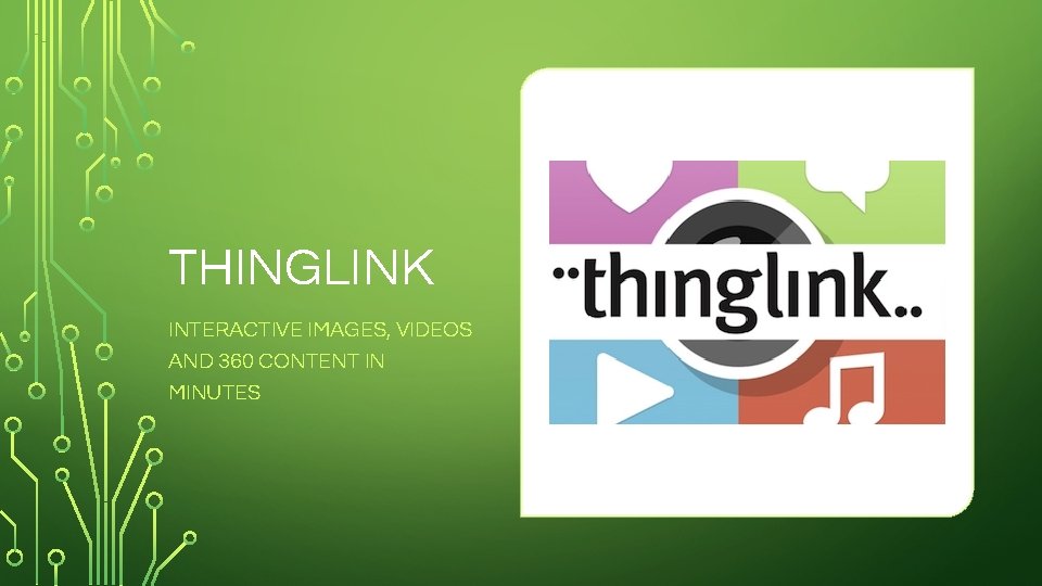 THINGLINK INTERACTIVE IMAGES, VIDEOS AND 360 CONTENT IN MINUTES 