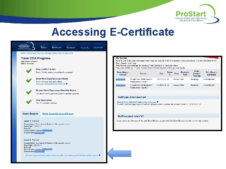 Accessing E-Certificate 