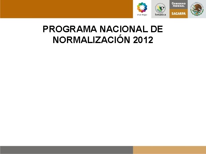 PROGRAMA NACIONAL DE NORMALIZACIÓN 2012 