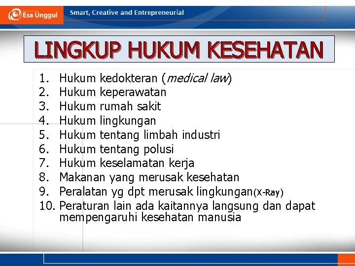Pertemuan 1 1 Aspek Hukum 2 Pelayanan Kesehatan