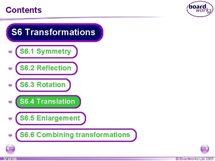 Contents S 6 Transformations A S 6. 1 Symmetry A S 6. 2 Reflection