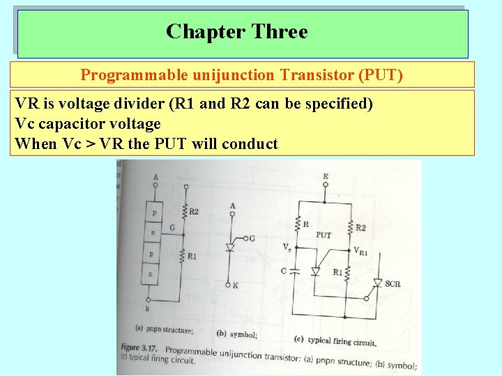 Chapter Three Programmable unijunction Transistor (PUT) VR is voltage divider (R 1 and R