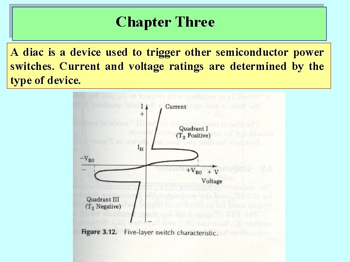 Chapter Three A five-layer diac is a device used without to trigger agate can