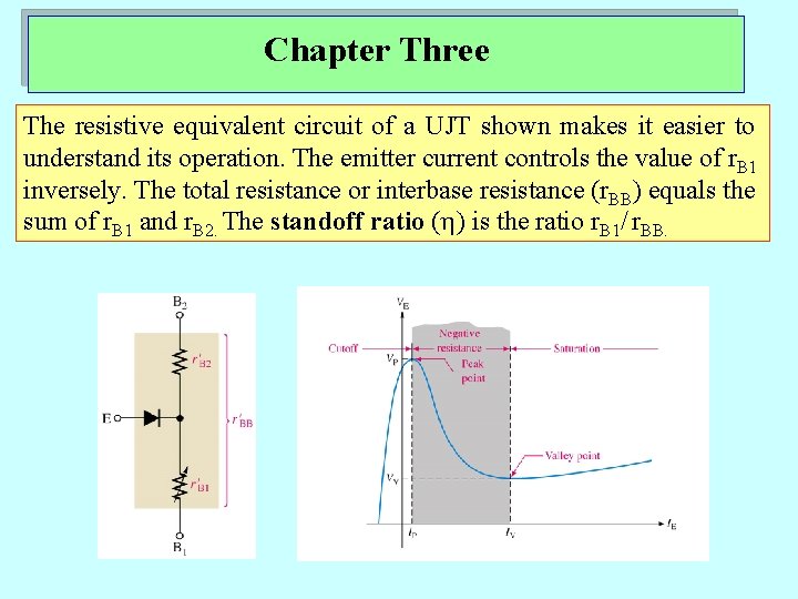 Chapter Three The resistive equivalent circuit of a UJT shown makes it easier to