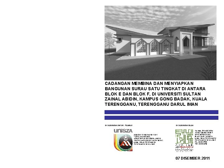 CADANGAN MEMBINA DAN MENYIAPKAN BANGUNAN SURAU SATU TINGKAT DI ANTARA BLOK E DAN BLOK