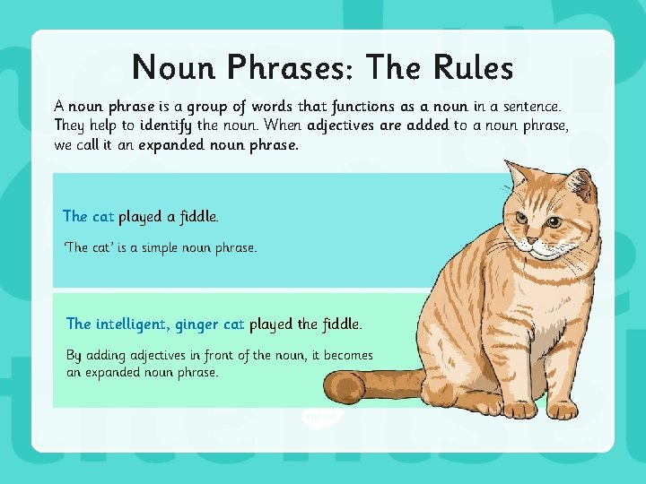 Noun Phrases: The Rules A noun phrase is a group of words that functions