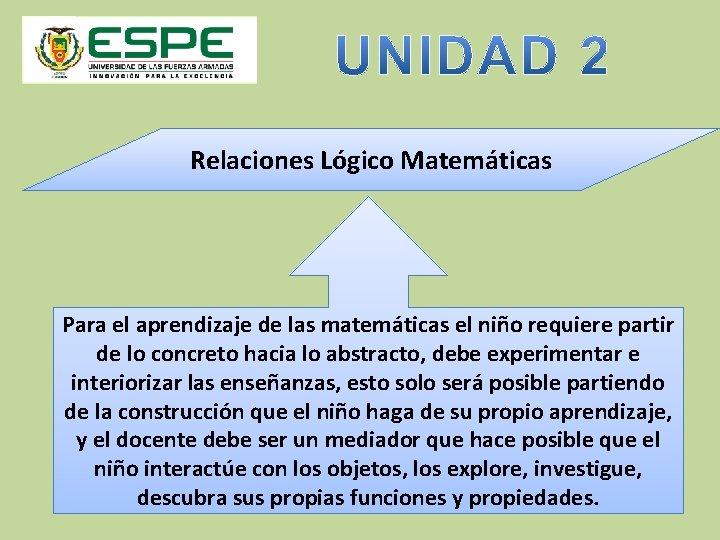 Relaciones Lógico Matemáticas Para el aprendizaje de las matemáticas el niño requiere partir de Relaciones Lógico Matemáticas Para el aprendizaje de las matemáticas el niño requiere partir de