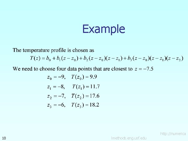 Example 18 lmethods. eng. usf. edu http: //numerica 