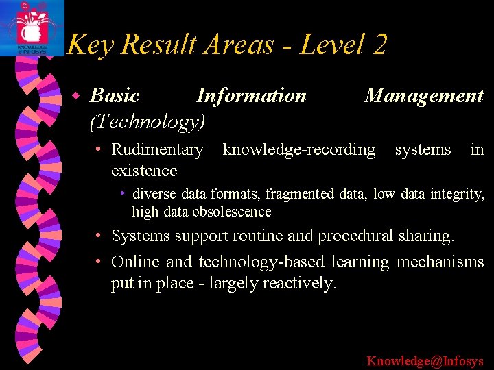 Key Result Areas - Level 2 w Basic Information (Technology) • Rudimentary existence Management