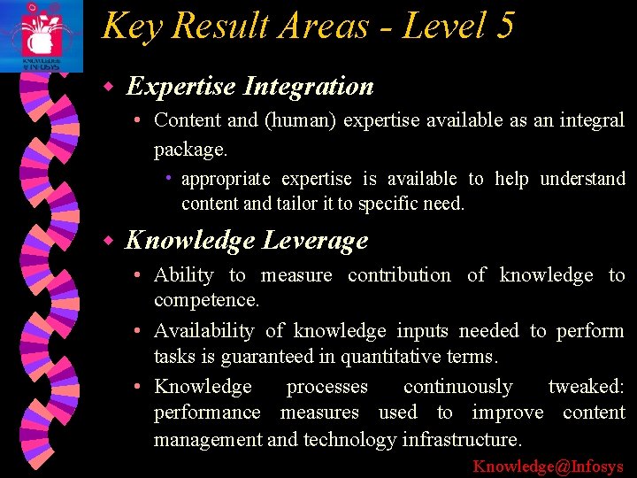 Key Result Areas - Level 5 w Expertise Integration • Content and (human) expertise