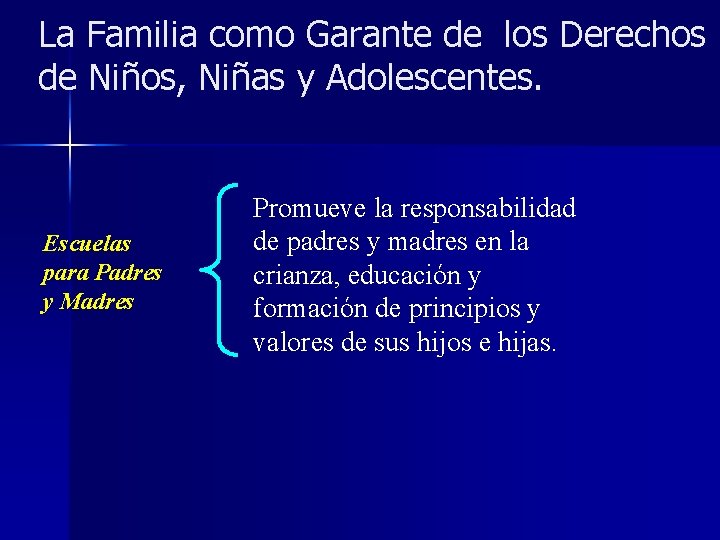 La Familia como Garante de los Derechos de Niños, Niñas y Adolescentes. Escuelas para
