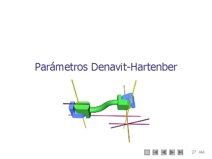 Parámetros Denavit-Hartenber 27 /44 