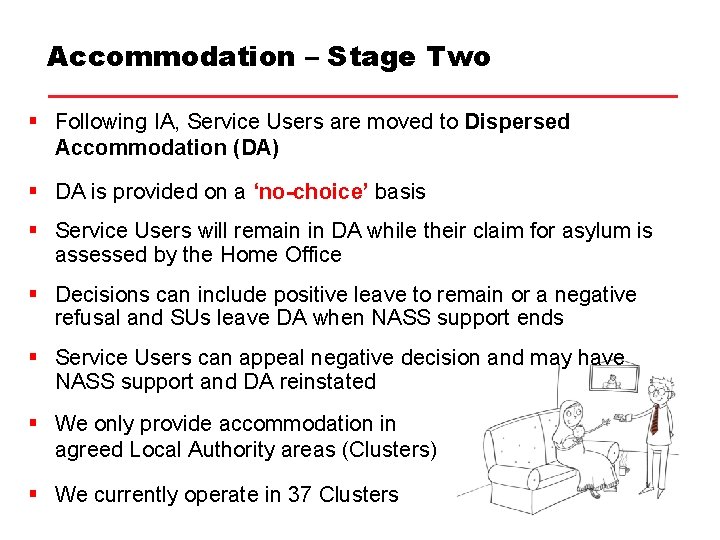 Accommodation – Stage Two § Following IA, Service Users are moved to Dispersed Accommodation