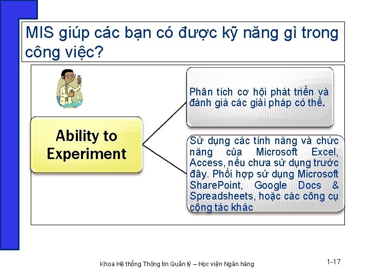 MIS giúp các bạn có được kỹ năng gì trong công việc? Phân tích MIS giúp các bạn có được kỹ năng gì trong công việc? Phân tích