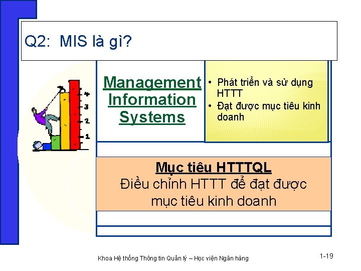 Q 2: MIS là gì? Management Information Systems • Phát triển và sử dụng