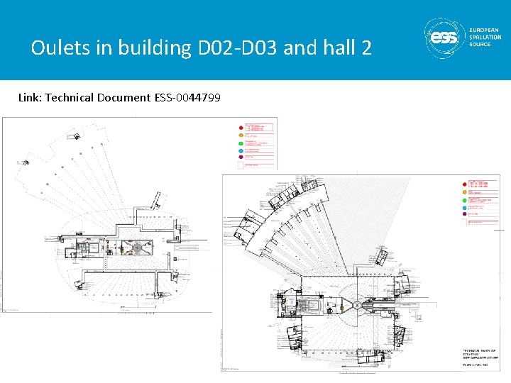 Oulets in building D 02 -D 03 and hall 2 Link: Technical Document ESS-0044799