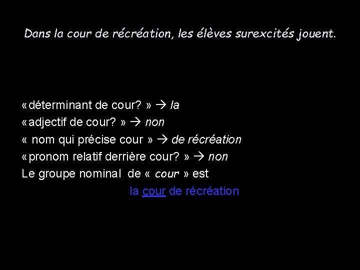 Dans la cour de récréation, les élèves surexcités jouent. «déterminant de cour? » la