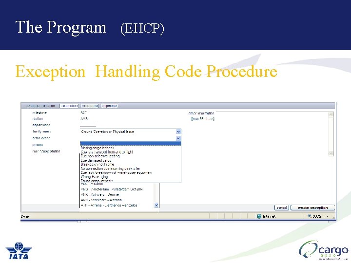 The Program (EHCP) Exception Handling Code Procedure The Program (EHCP) Exception Handling Code Procedure