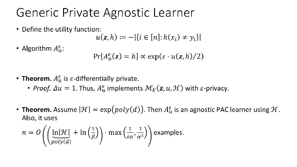 Generic Private Agnostic Learner • 