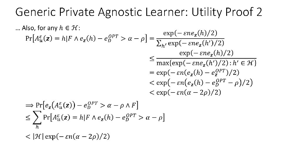 Generic Private Agnostic Learner: Utility Proof 2 • 