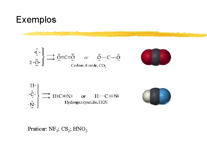 Exemplos Praticar: NF 3; CS 2; HNO 3 