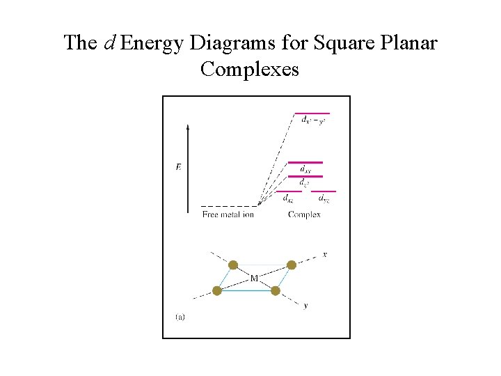 The d Energy Diagrams for Square Planar Complexes 