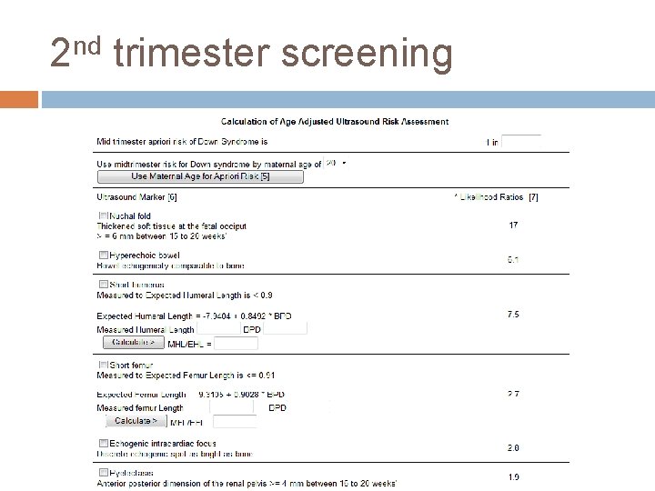 2 nd trimester screening 