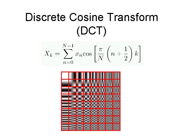 Discrete Cosine Transform (DCT) 