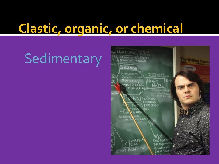 Clastic, organic, or chemical Sedimentary 