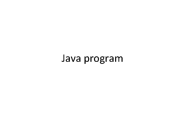 Java program 