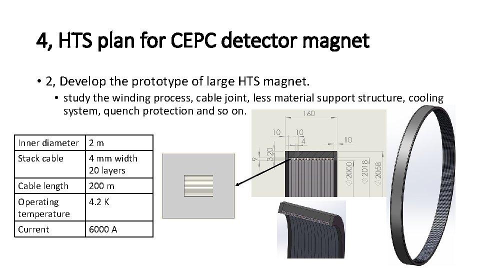 4, HTS plan for CEPC detector magnet • 2, Develop the prototype of large