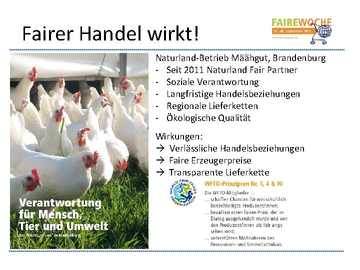 Fairer Handel wirkt! Naturland-Betrieb Määhgut, Brandenburg - Seit 2011 Naturland Fair Partner - Soziale